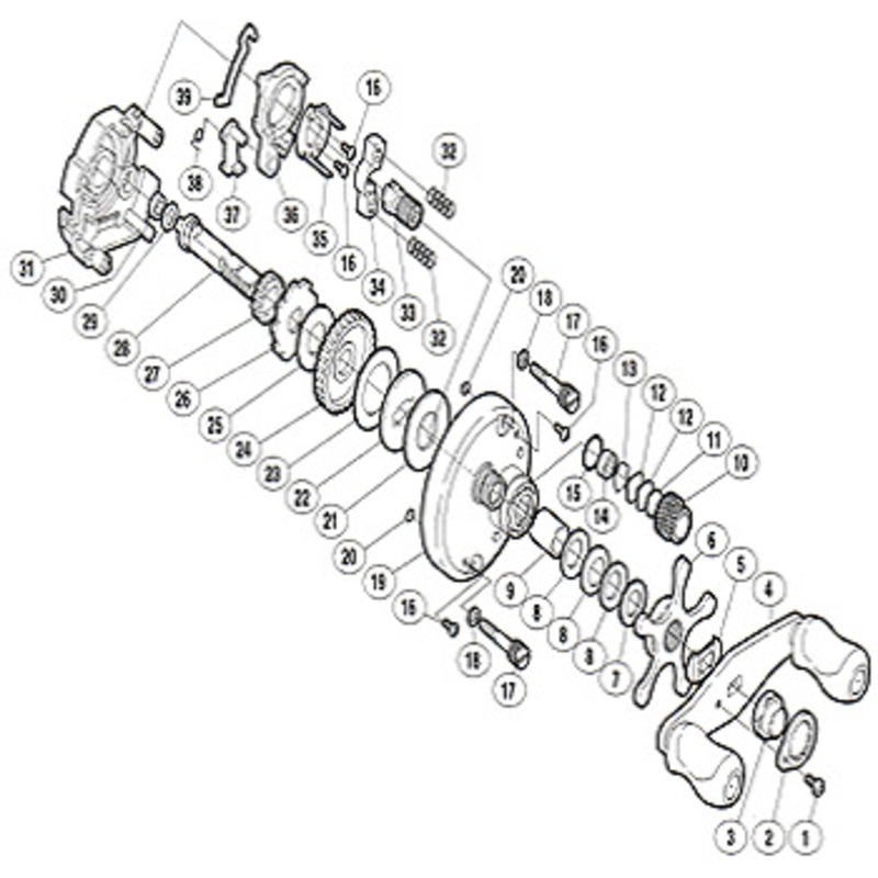 シマノ(SHIMANO) パーツ:05 カルカッタ 50 A-RB ハンドル組 No004