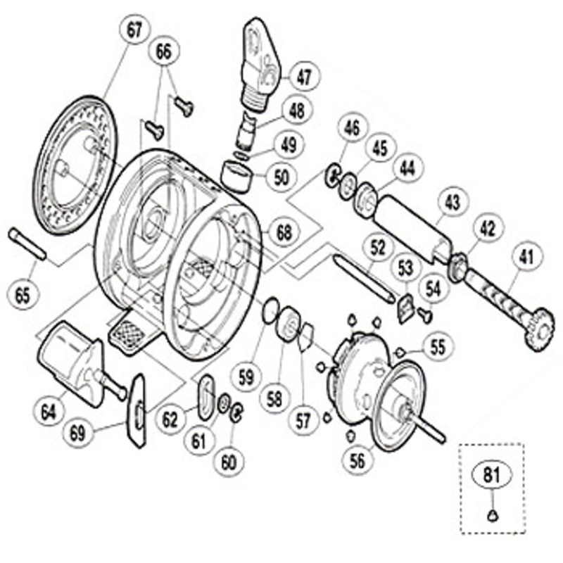 シマノ(SHIMANO) パーツ:カルカッタ 50XT レベルワインドパイプ No043 01094｜アウトドア用品・釣り具通販はナチュラム