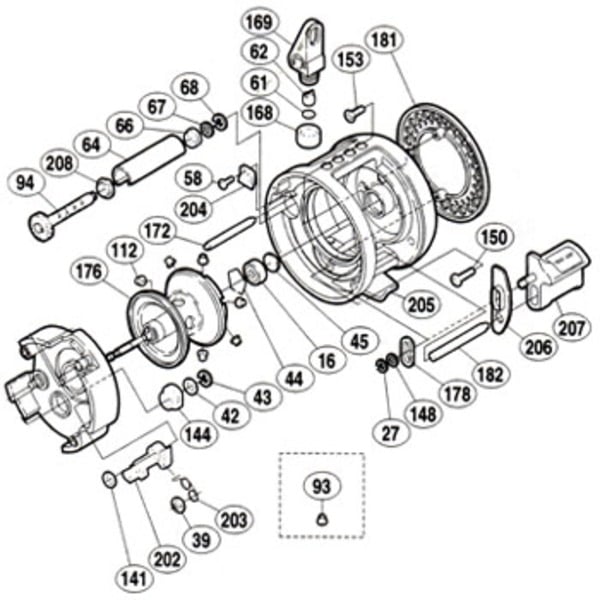 シマノ(SHIMANO) パーツ:カルカッタ 101XT レベルワインド受ケ No168 01263