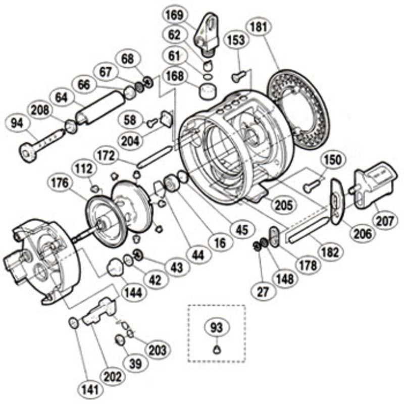 シマノ(SHIMANO) パーツ:カルカッタ 101XT レベルワインド受ケ