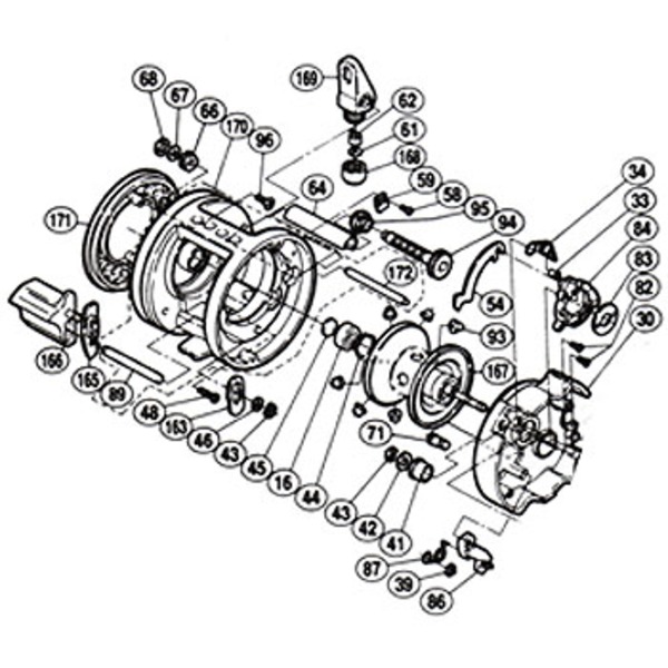 シマノ(SHIMANO) パーツ:カルカッタ 200XT レベルワインド受ケ No168 01020