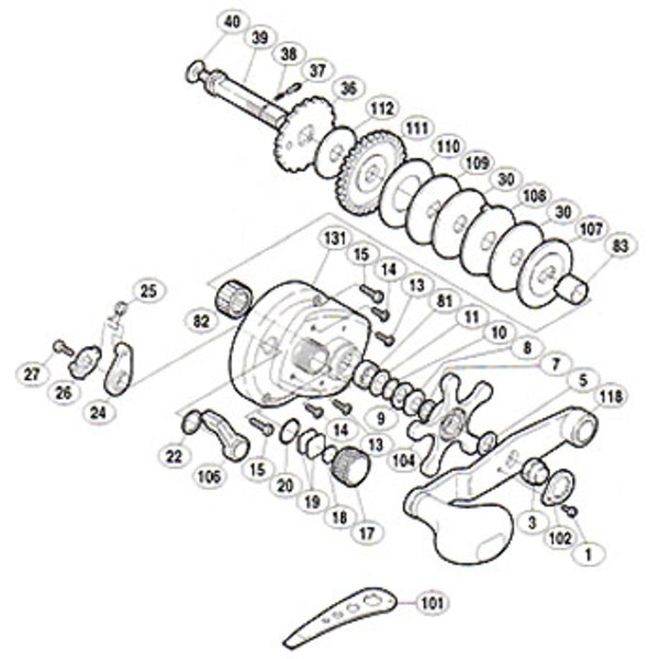 シマノ(SHIMANO) パーツ:スコーピオン オシアジガー1500P A-RB 本体A固定ボルトC 短-頭大 No014 01723