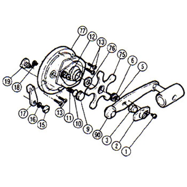 シマノ(SHIMANO) パーツ:チタノス・スピードマスター石鯛 GT4000 本体A(部品No.077)  00019｜アウトドア用品・釣り具通販はナチュラム