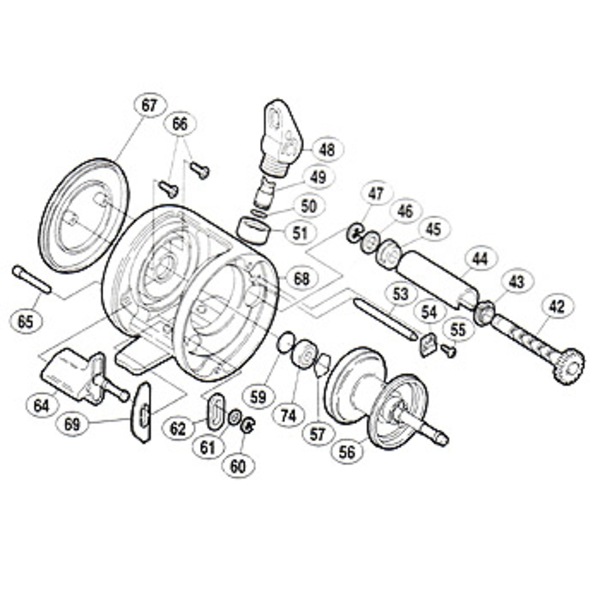 シマノ(SHIMANO) パーツ:カルカッタ チヌ 1000 A-RB 本体B(部品No.067) 01683｜アウトドア用品・釣り具通販はナチュラム