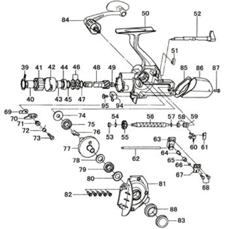 ダイワ(Daiwa) パーツ:トーナメントサーフZ45-2極細 ハンドル No084 1H2:649｜アウトドア用品・釣り具通販はナチュラム