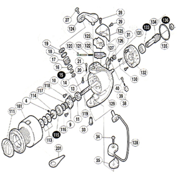 シマノ(SHIMANO) パーツ:98ツインパワー4000 内ゲリバネガイド A No40 01346