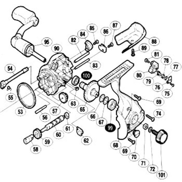 シマノ(SHIMANO) パーツ:02バイオマスター2000 ハンドル組 No95 01678 1000～2500番用その他パーツ