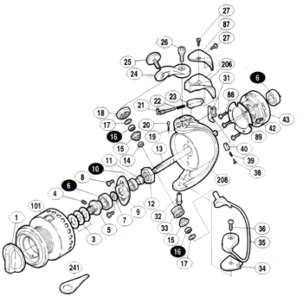 シマノ(SHIMANO) パーツ:98 ステラ 2500 スプール受ケ No7 01272｜アウトドア用品・釣り具通販はナチュラム