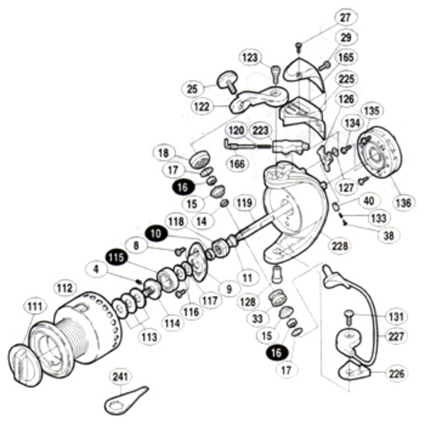 シマノ(SHIMANO) パーツ:98 ステラ 3000 スプール座金 No113 01274｜アウトドア用品・釣り具通販はナチュラム