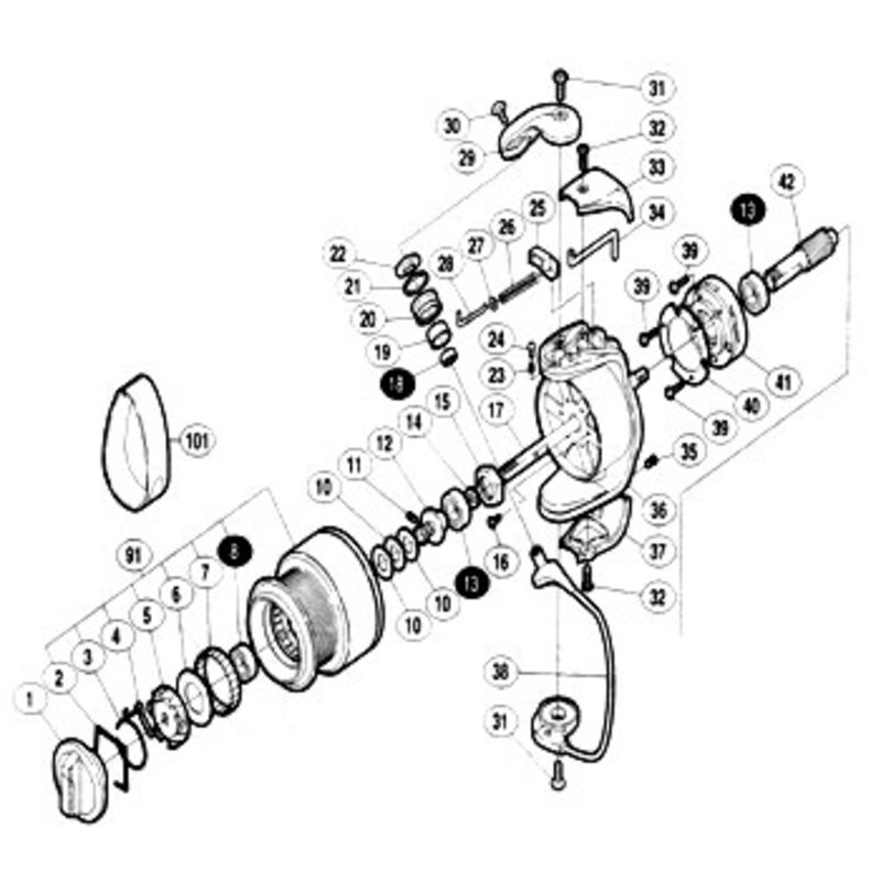 シマノ(SHIMANO) パーツ:03ツインパワーMg1500S スプールカップ No7 01770