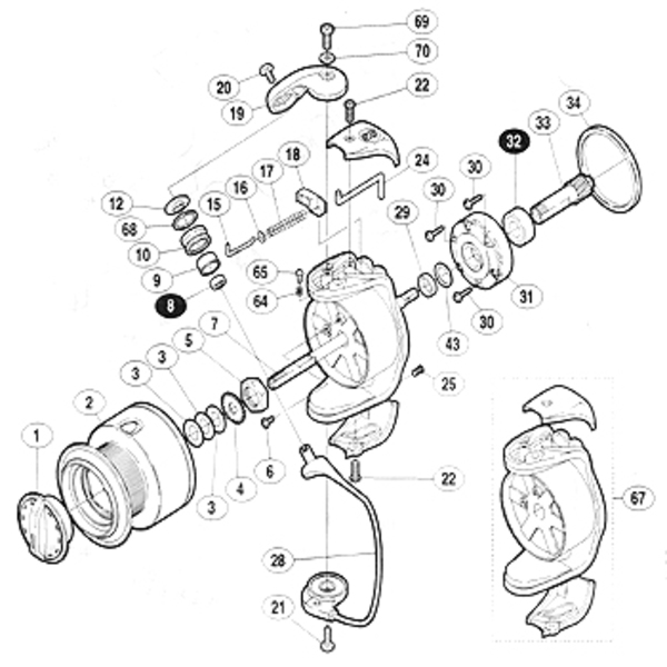 シマノ(SHIMANO) パーツ:03ナビ 2500 スプール組 No2 01655 1000～2500番用その他パーツ