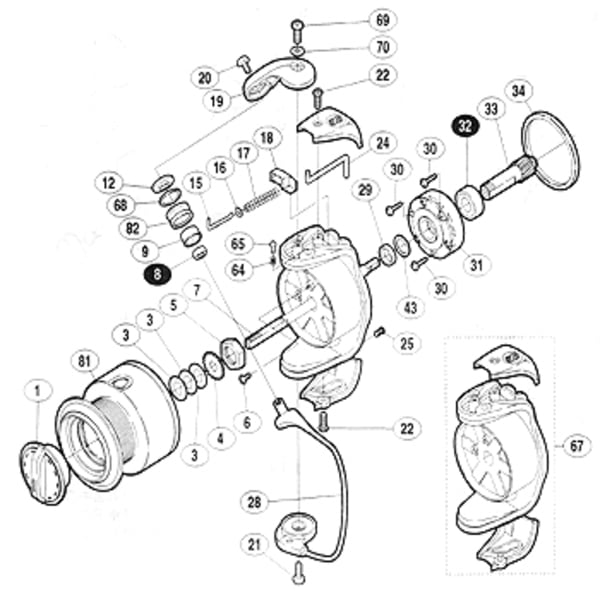 シマノ(SHIMANO) パーツ:03ナビ C3000 アームローラー座金 No12 01835 3000～5000番用その他パーツ