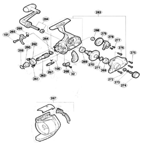 シマノ(SHIMANO) パーツ:アコルト 6000 摺動子ギヤ No279 01488｜アウトドア用品・釣り具通販はナチュラム