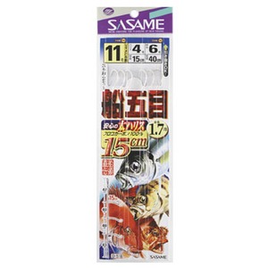 ささめ針(SASAME) 船五目 １５ｃｍハリス １１号 D-518