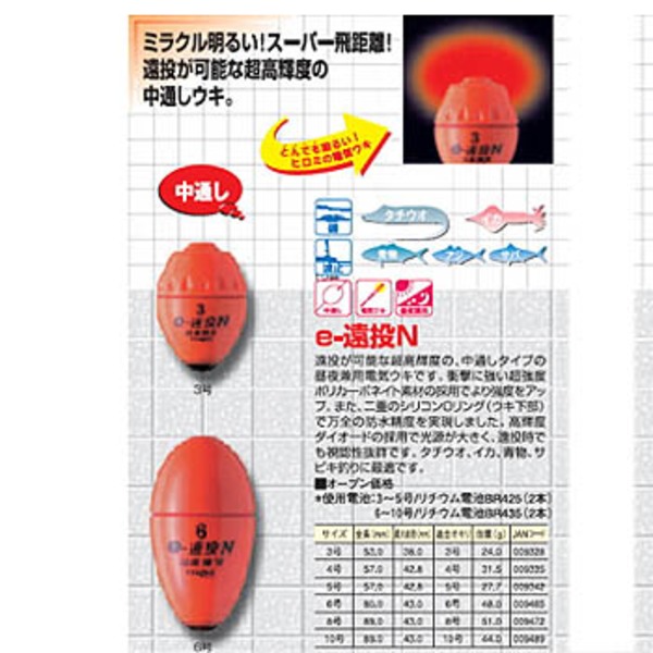 ヒロミ産業 e-遠投 N 3号   波止釣り用ウキ