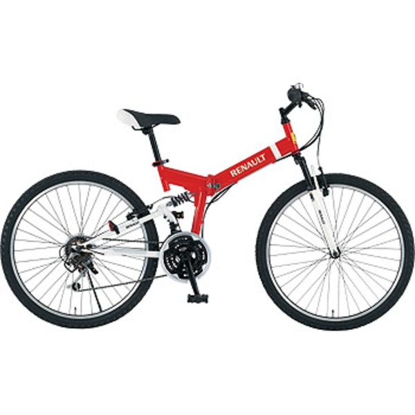 ルノー 自転車 折り畳み renault 26インチ 赤 白 クロスバイク 