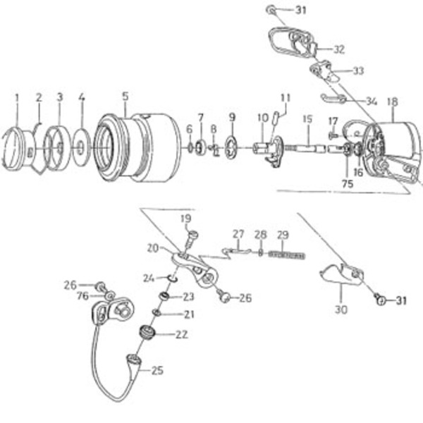 ダイワ(Daiwa) パーツ:エメラルダス 2506W メインシャフト NO.015 171314｜アウトドア用品・釣り具通販はナチュラム