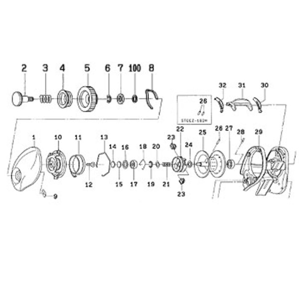 ダイワ(Daiwa) パーツ:STEEZ 100H LSベアリングリング NO.018 185041