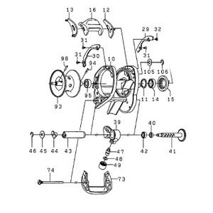 ダイワ(Daiwa) パーツ:TD ジリオン 100SH レベルワインド NO.039