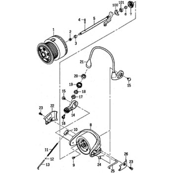 ダイワ(Daiwa) パーツ:10プレイソ 2500LB アームレバーSPホルダー NO.010 110896