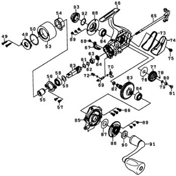 ダイワ(Daiwa) パーツ:10セルテート 1003 ハンドル NO.091 1H2871｜アウトドア用品・釣り具通販はナチュラム