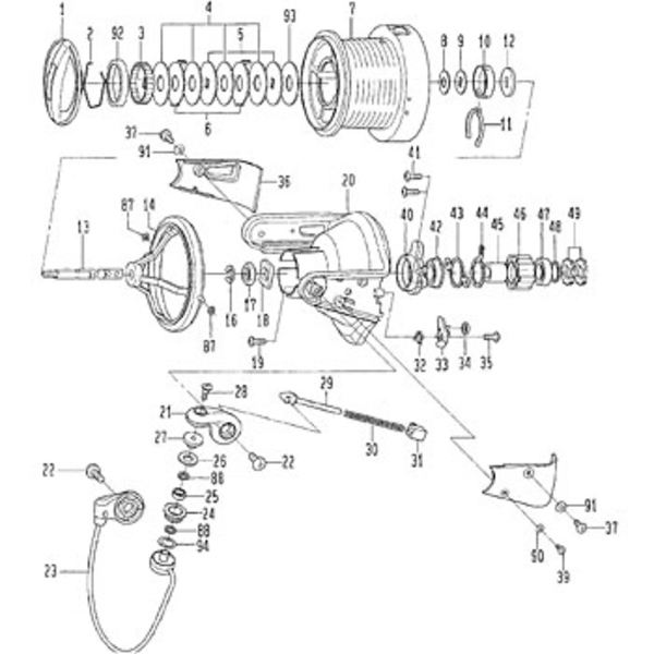 ダイワ(Daiwa) パーツ:パワーサーフ6000QD スプールW(B) NO.009 190753