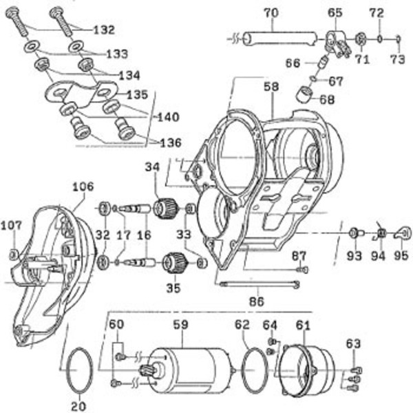 ダイワ(Daiwa) パーツ:レオブリッツ 750MT モーターホルダー NO.061 199725