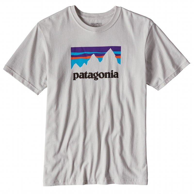 patagonia Tシャツ メンズ・ショップ・ステッカー　ブラック MTシャツ/カットソー(半袖/袖なし)
