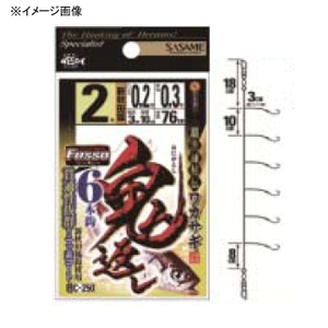 ささめ針(SASAME) ワカサギ鬼返し６本鈎（フッ素） １．５／ハリス０．２ C-250