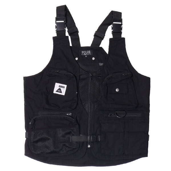 POLeR(ポーラー) CAMP VIBES POCKET VEST 55100107-BLK｜アウトドア