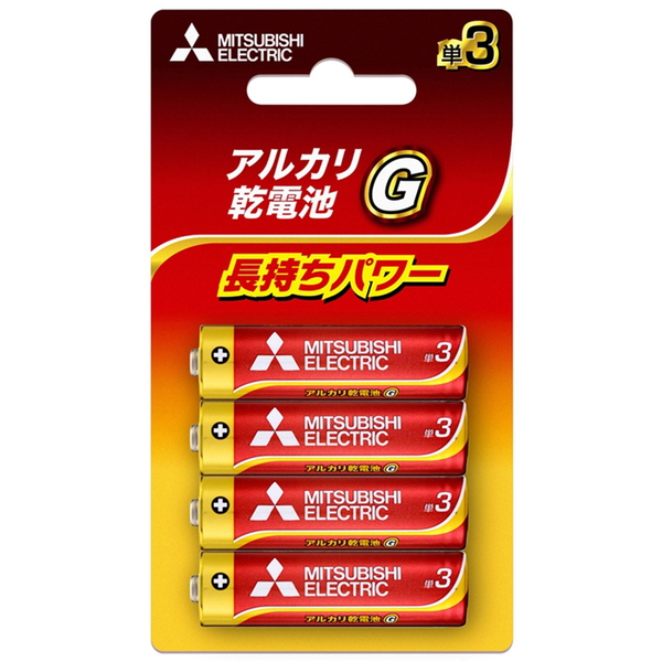 MITSUBISHI(三菱電機) アルカリ乾電池 単3形 4本入 ブリスターパック 長持ちパワー Gシリーズ 使用推奨期限5年 LR6GD/4BP 電池&ソーラーバッテリー