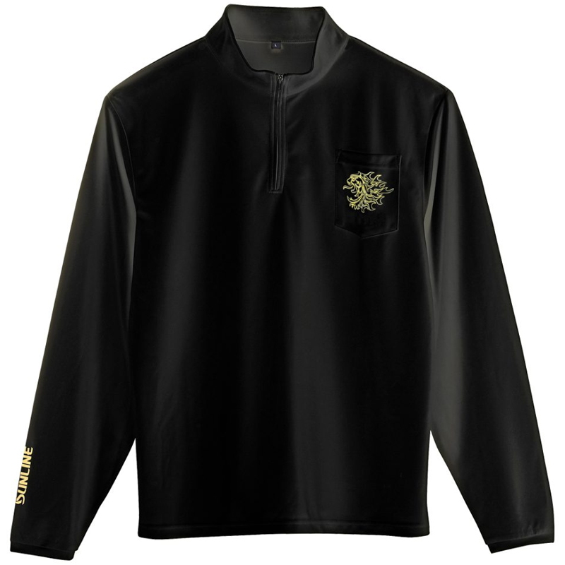サンライン 獅子ジップシャツ（半袖） SUW-04216CW ブラック サイズ 4L