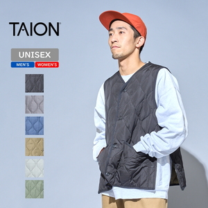 タイオン(TAION) 【24秋冬】ミリタリーVネックボタンダウンベスト(スリットファスナー)ユニセックス TAION-001BML-1