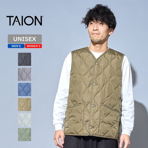 タイオン(TAION) 【24秋冬】ミリタリーVネックボタンダウンベスト(スリットファスナー)ユニセックス TAION-001BML-1