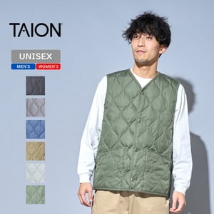 タイオン(TAION) 【24秋冬】ミリタリーVネックボタンダウンベスト(スリットファスナー)ユニセックス TAION-001BML-1