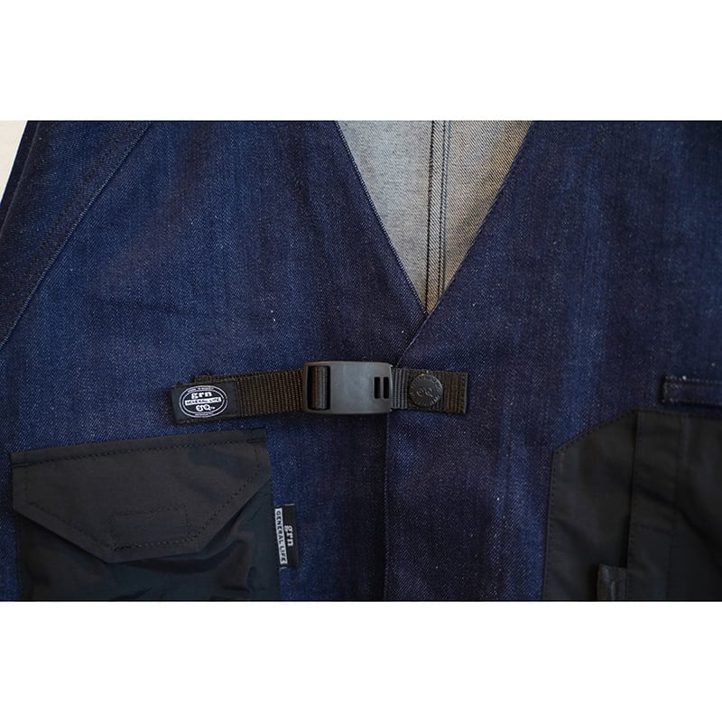 grn outdoor アウター TOOLBOX STYLE NO COLLAR COVERALL M INDIGO