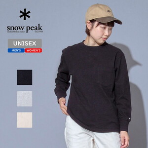 スノーピーク(snow peak) リサイクル コットン ヘビー ロングスリーブ Tシャツ SW-22AU401R03BK