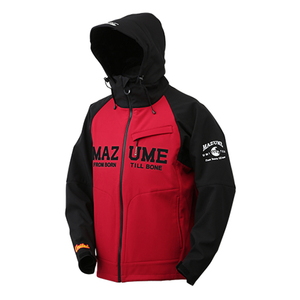 【送料無料】MAZUME(マズメ) ｍａｚｕｍｅ ウインドカットジャケット ダブルトーン Ｍ ブラック×レッド MZFW-728