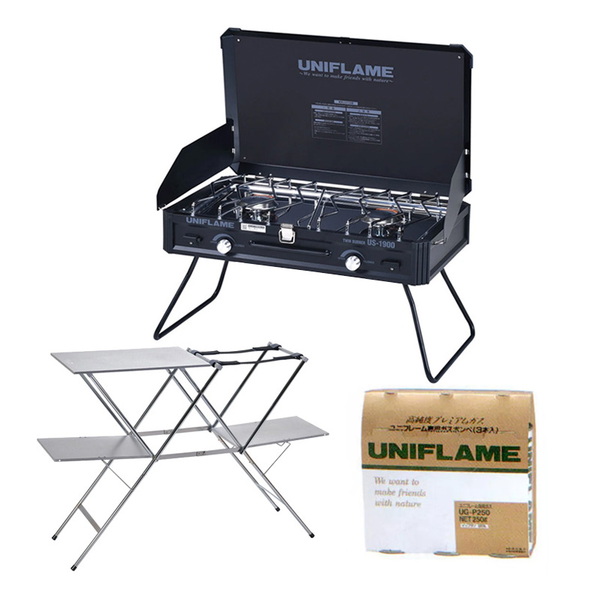 ユニフレーム(UNIFLAME) ツインバーナーUS-1900 LTD+キッチンスタンド 