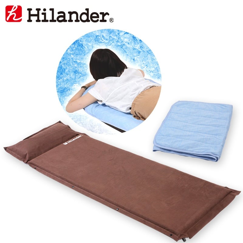 特別訳あり特価】 ダブル スエードインフレーターマット5.0cm Hilander(ハイランダー) - 寝袋/寝具