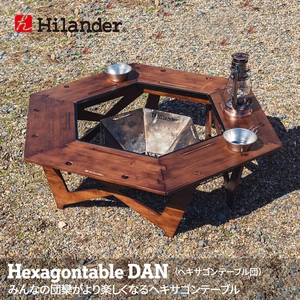 キャンプ＆フィッシングの付録:ハイランダー ヘキサゴンテーブルが竹製