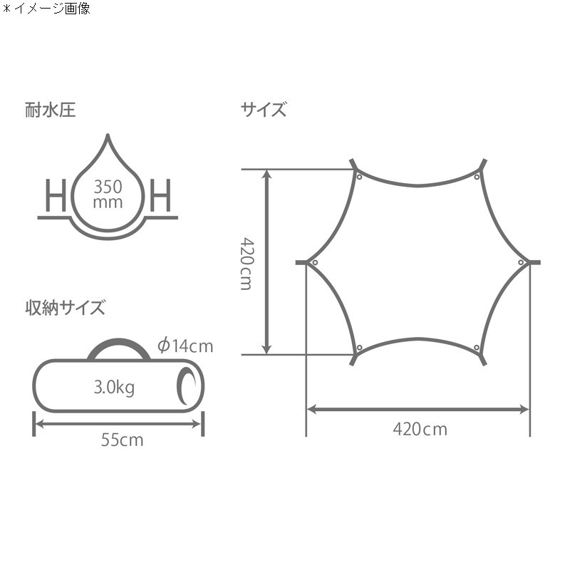 DOD(ディーオーディー) ヘーキサタープ(ポリコットン製ヘキサタープ