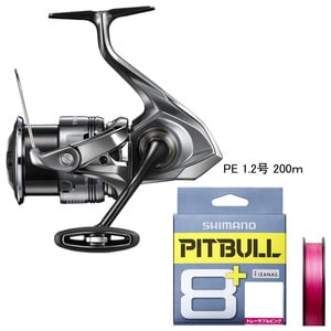 【送料無料】シマノ(SHIMANO) ２４ ツインパワー ４０００ＭＨＧ＋ＰＩＴＢＵＬＬ（ピットブル） ８＋ ２００ｍ【お得な２点セット】 １．２号 046864+695031