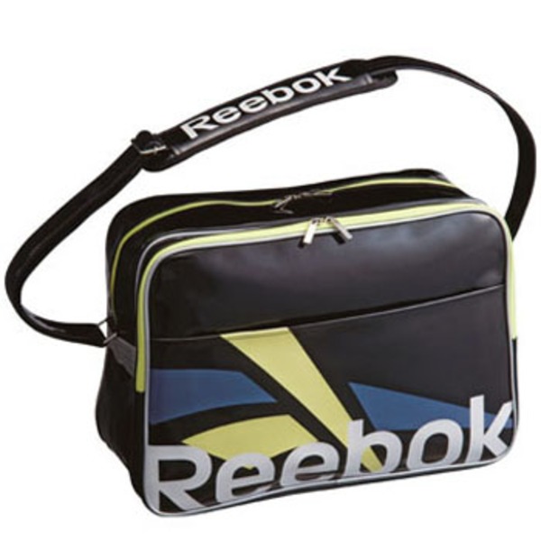 Reebok(リーボック) エナメルショルダーBAG L･ブラック/ハイパーグリーン RBJ-K47124