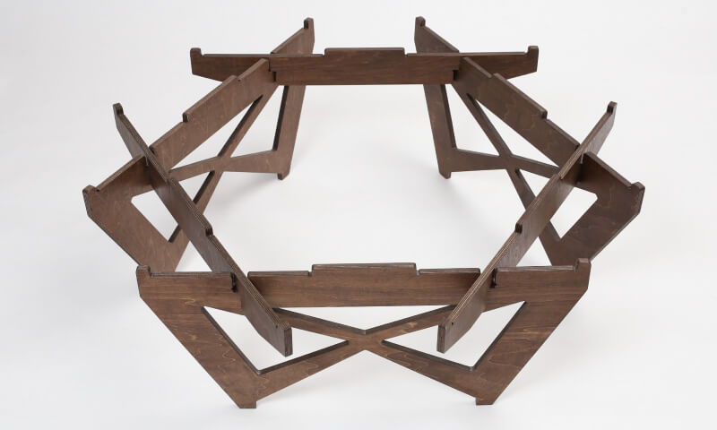 プライウッドヘキサゴンテーブル Plywood Hexagon Table